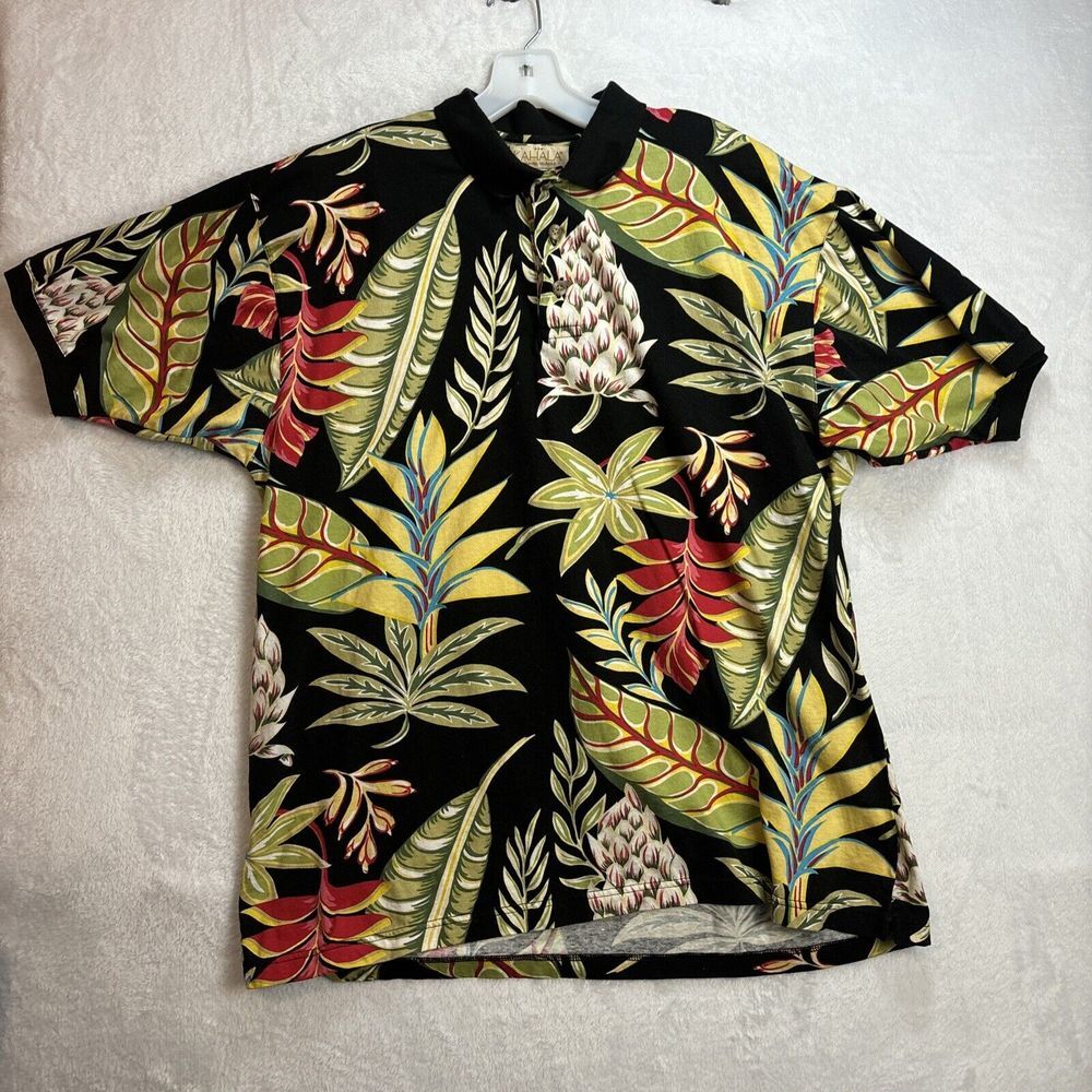 Kahala Men's Floral Colorful Hawaiian Short Sleeve Shirt Size L